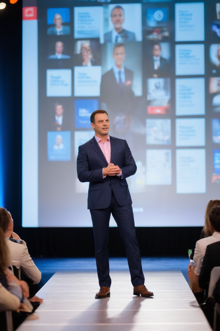 Kevin Harvey speaking on stage